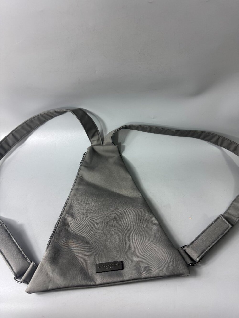 Vintage Unisex Giorgio Armani Parfums Gray Triangular Backpack.